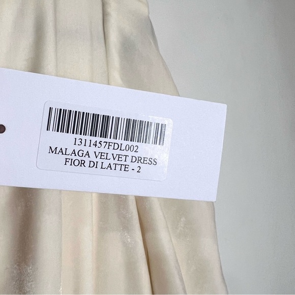 Reformation Malaga Velvet maxi Dress in Fior Di Latte size 2 NEW! New with tags! - Picture 12 of 13